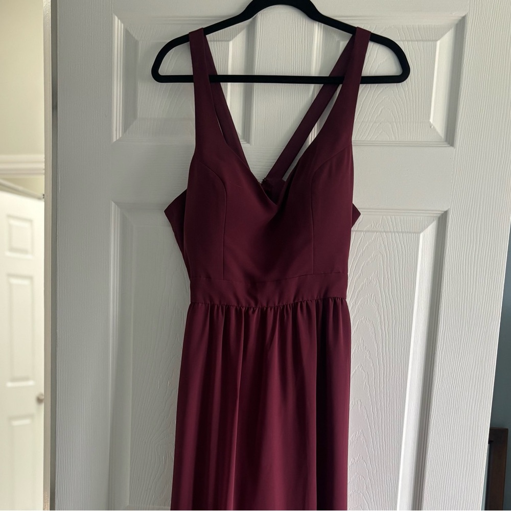 V-Neck Maxi Dress in Burgundy